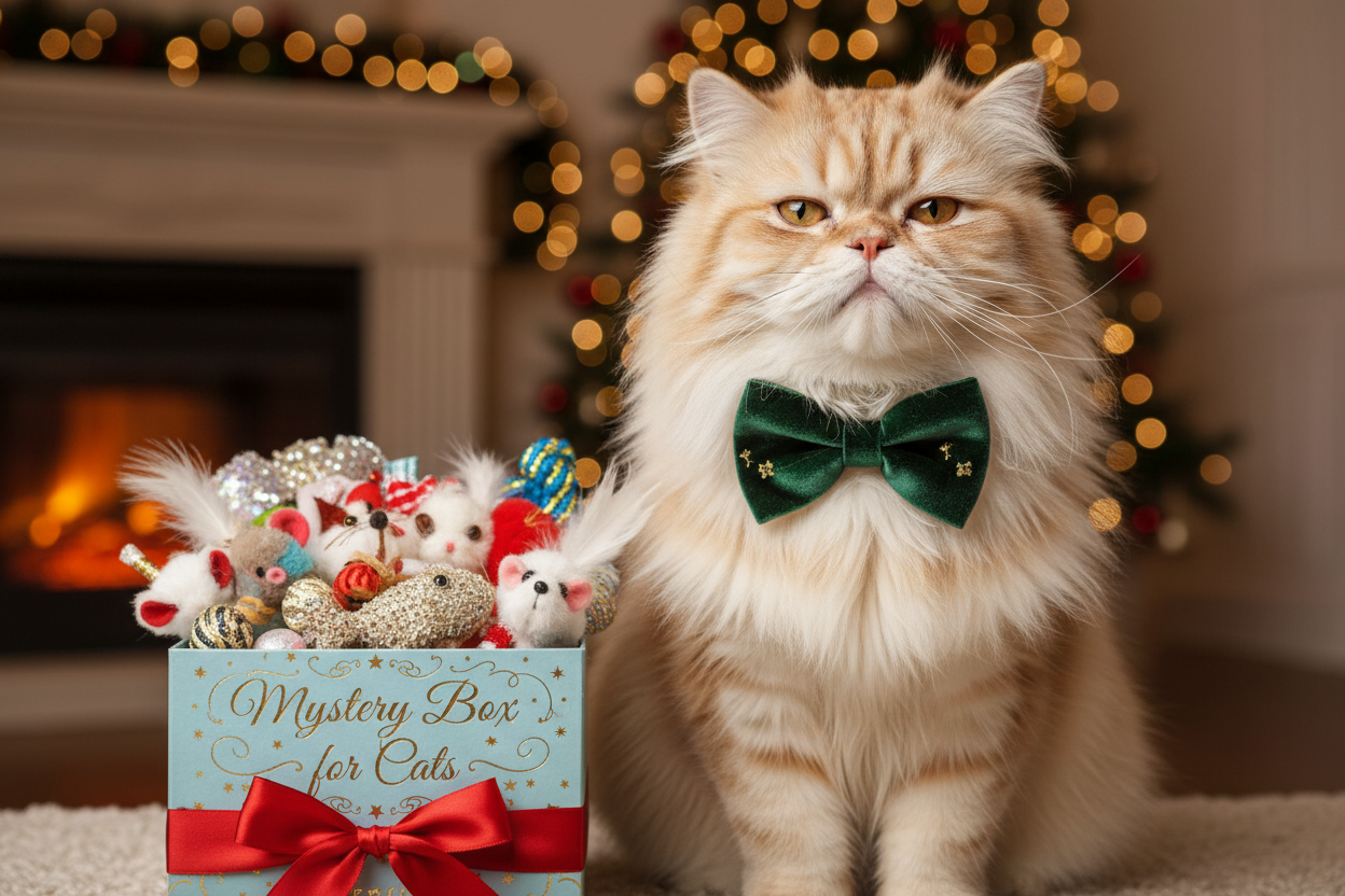 Royal Whiskers Box 👑 - ⭐ 30 Items + 2 Interactive Toys + 1 Large Cat Puzzle Board